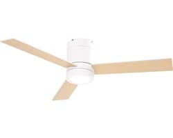 NordHaus Plafondventilator met Geïntegreerde LED-verlichting 112 cm – Afstandsbediening – 3 Snelheden – Timerfunctie – Wit/Natuurhout