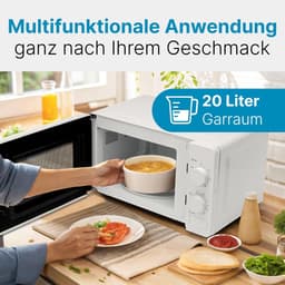 Magnetron met Grill - Keukenapparaat - Snel Maaltijden Bereiden - 2-in-1 Functie - 20 Liter - Zwart Wit — thumbnail 4