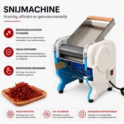 DPLUNIQ Snijmachine - Groentesnijder - Keukenmachine - Foodprocessor - Droge/Verse Ingrediënten - 550W - 38x33x37cm - Wit/Blauw — thumbnail 5