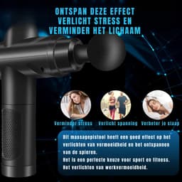 QIN® Massage Gun - Massage Pistool - Massage Gun Professioneel - Massage-gun - Zwart - 28cm x 24cm x 7cm — thumbnail 2