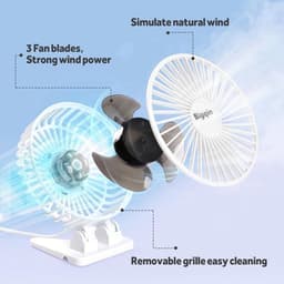 Draagbare mini-ventilator met 3 snelheden - Stille USB-ventilator voor bureau — thumbnail 5