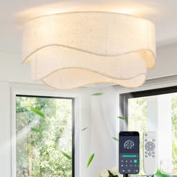 Moderne 19 inch Plafondventilator - Bediening via app en afstandsbediening - Zes snelheden - Omkeerbare luchtstroom - ABS-bladen - Ideaal voor slaapkamers en kinderkamers — thumbnail 2