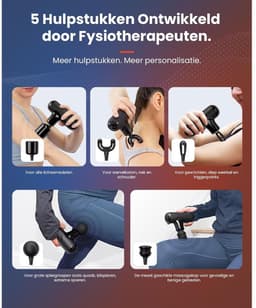 NIVA® Masage Gun - Verlichting Van Rug- En Schouderpijn - Draagbaar Massagepistool Voor Spieren - Zwart - 14cm x 12cm x 4cm — thumbnail 5
