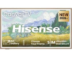 Hisense 65 Inch Hi-QLED Smart TV - Canvas TV 65S7S - 4K Ultra HD - 144Hz Gaming TV - Frame TV Design - Zwart - Dolby Vision IQ - HDMI 2.1 - AirPlay 2 - Art Gallery Modus