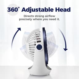 USB Tafelventilator – Sterke Luchtstroom – 3 Snelheden – 360° Draaibaar – Stil – Compact Design — thumbnail 5
