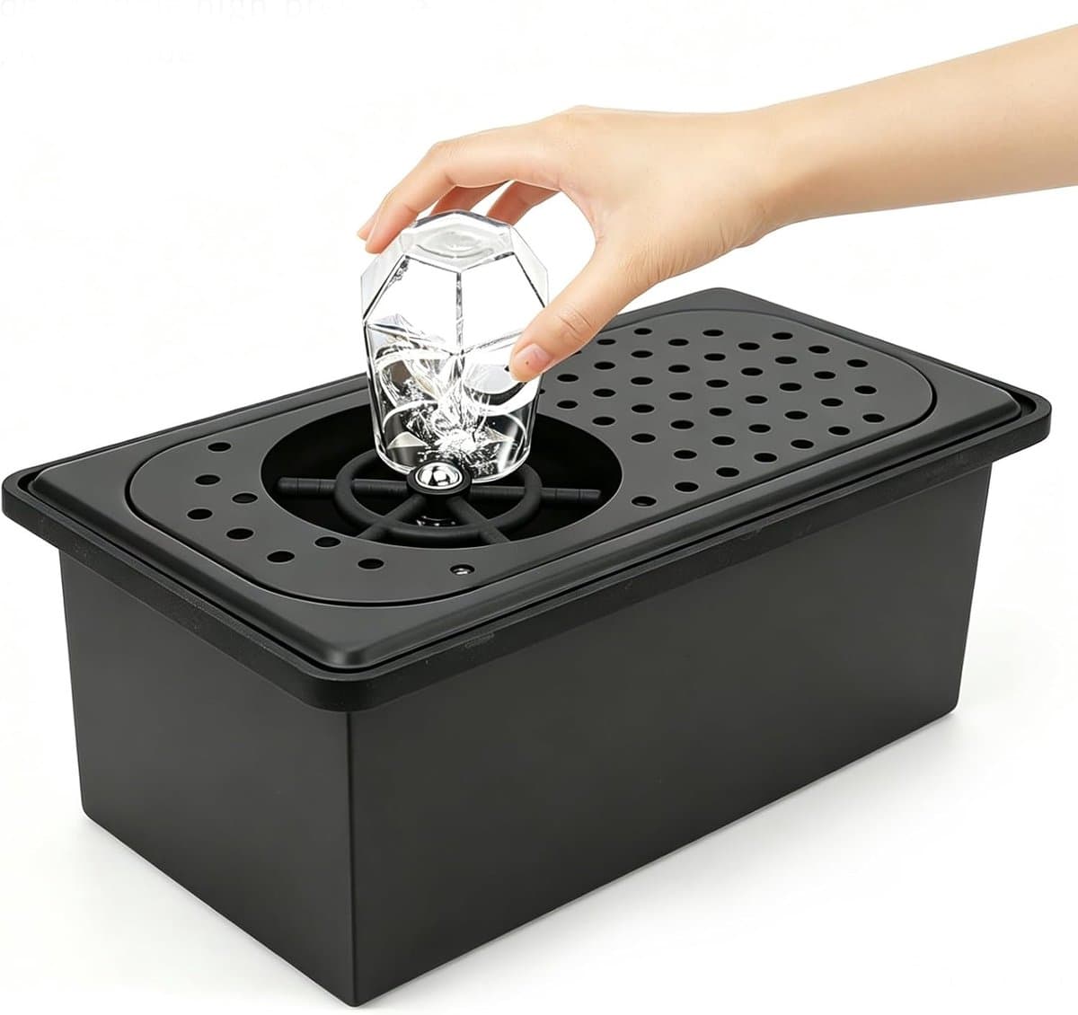 Hogedruk Glasspoeler - Bekerwasmachine Spoelbak - Snel Glazen Reinigen - Afneembaar Ontwerp - 33.8x19x14.3cm - Zilver — afbeelding 1