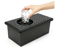 Hogedruk Glasspoeler - Bekerwasmachine Spoelbak - Snel Glazen Reinigen - Afneembaar Ontwerp - 33.8x19x14.3cm - Zilver