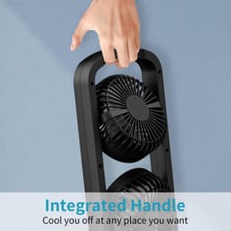 Tafelventilator 40 cm – 105° Oscillatie – 3 Modi – Timer – USB-C Aansluiting – Draagbaar – Zwart — thumbnail 2