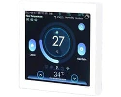Slimme Thermostaat - Verwarmingsthermostaat Vloerverwarming - Energie Besparen - Wekelijks Programmeerbaar - 86x86x15 mm - Wit