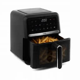 SnelShoppen - Heteluchtfriteuse 5L, 1500W Airfryer Zonder Olie, 10 Automatische Programma’s, LED-Touchscreen, Mand & Rooster, Kijkvenster, Eenvoudig t — thumbnail 1