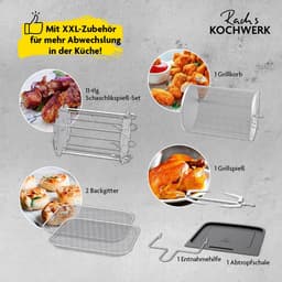 SnelShoppen - Digitale Heteluchtfriteuse 12L met XXL Accessoirepakket, Oven, Grill en Friteuse, Kijkvenster, Touchscreen, Airfryer zonder Olie, 10 Pro — thumbnail 5