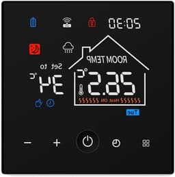 Slimme Thermostaat - Verwarming Thermostaat - Energie Besparen - App Bediening - 86x86x24 mm - Zwart — thumbnail 1