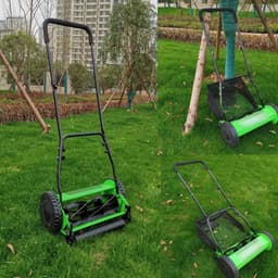 Gazonveger - Duwveger Grasvanger - Gazon Onderhouden - 5-Bladige Duwhaspel - 12 inch - Groen — thumbnail 2
