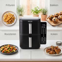 Airfryer XL Dubbele Mand Heteluchtfriteuse 11L 2800W met 12 Programma’s Touchscreen en Antiaanbaklaag — thumbnail 3