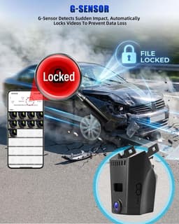Dashcam voor auto - Zwart - 3,16 inch - Dual Camera met Wifi en Loop-opname - Voor BMW 5- en 7-Serie — thumbnail 3
