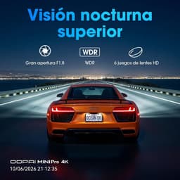 Dashcam voor auto - Zwart - 2160P HD - 360° Draaibare Lens met Nachtzicht en Wifi - Met Parkeermonitor en App-bediening — thumbnail 4
