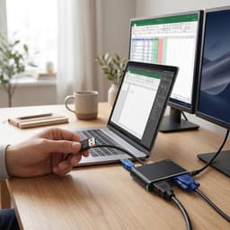 USB naar Dual HD VGA Adapter - Externe Beeldscherm Adapter - Werk Efficiëntie Vergroten - Ondersteunt 2 Beeldschermen — thumbnail 3