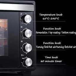 Elektrische Oven - Heteluchtoven Airfryer - Bakken Grillen - 40 Liter Inhoud - 479x433x330 mm - Zwart — thumbnail 4