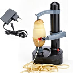 Appelschilmachine - Zwart - Elektrische Aardappelschiller met Verwisselbare Messen - Keukenhulp voor Thuisgebruik — thumbnail 1