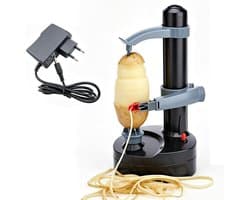 Appelschilmachine - Zwart - Elektrische Aardappelschiller met Verwisselbare Messen - Keukenhulp voor Thuisgebruik