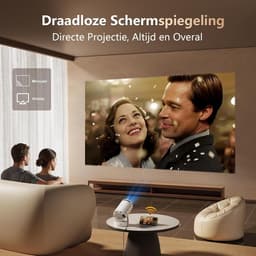 Mini projector 4K 1080P ondersteuning - 280 ANSI lumen - Wifi6 & Bluetooth - Ideaal voor thuisbioscoop - ShopVlot — thumbnail 4