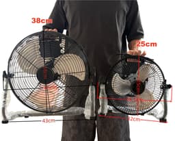 Casalora Krachtige Ventilator - Ventilator Staand - Industriële Vloerventilator 38CM – Zwarte Tafelventilator met 4 Snelheden, 130° Draaibare Luchtstroom, Aluminium Bladen voor Woonkamer, Garage en Werkplaats — thumbnail 5
