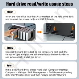 Externe Harde Schijf Dock - Harde Schijf Station - Data Opslag Klonen - Offline Klonen Functie - 120 TB Capaciteit — thumbnail 2