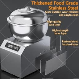 Deegmenger Keukenmachine - Deegmaker Kneedmachine - Bakken Deeg Maken - Grote Capaciteit - 3 kg bloem - Zilver — thumbnail 2