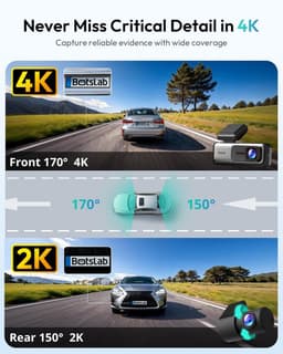 Dashcam Voor & Achter 4K – GPS & 5GHz WiFi – 64GB SD-kaart – ADAS – Nachtzicht – 170° Groothoek — thumbnail 5