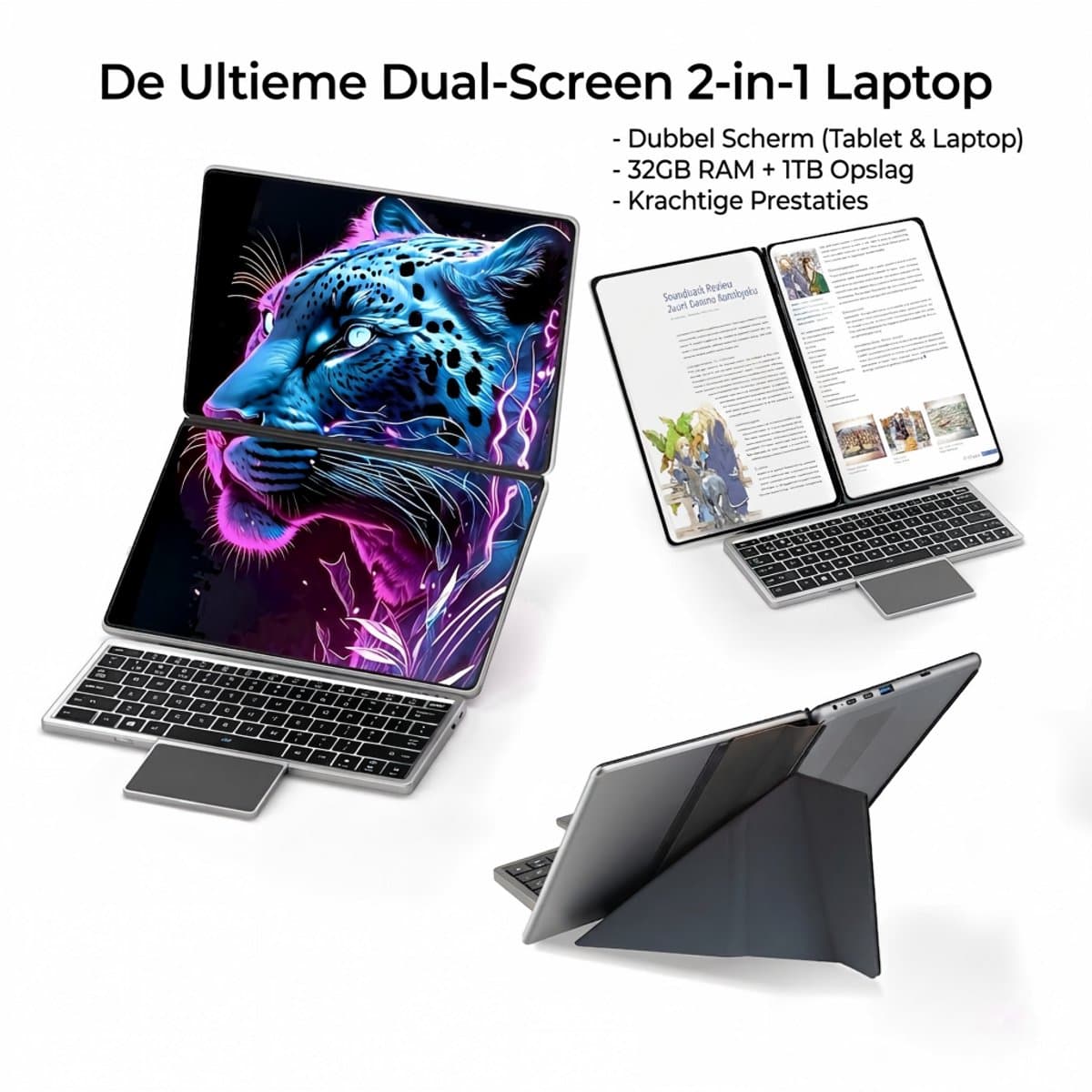 Beelink DS20 Dual-Screen Laptop Intel N150 16GB RAM 1TB SSD Windows 11 — afbeelding 1
