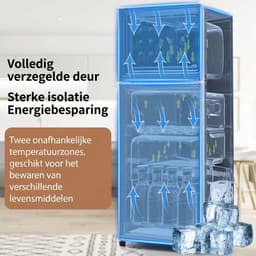 ROLIPO Koelkast-Retro Koelkast 92 L – Dubbeldeurs Koel-vriescombinatie – 41 cm Breed – Vrijstaand — thumbnail 5