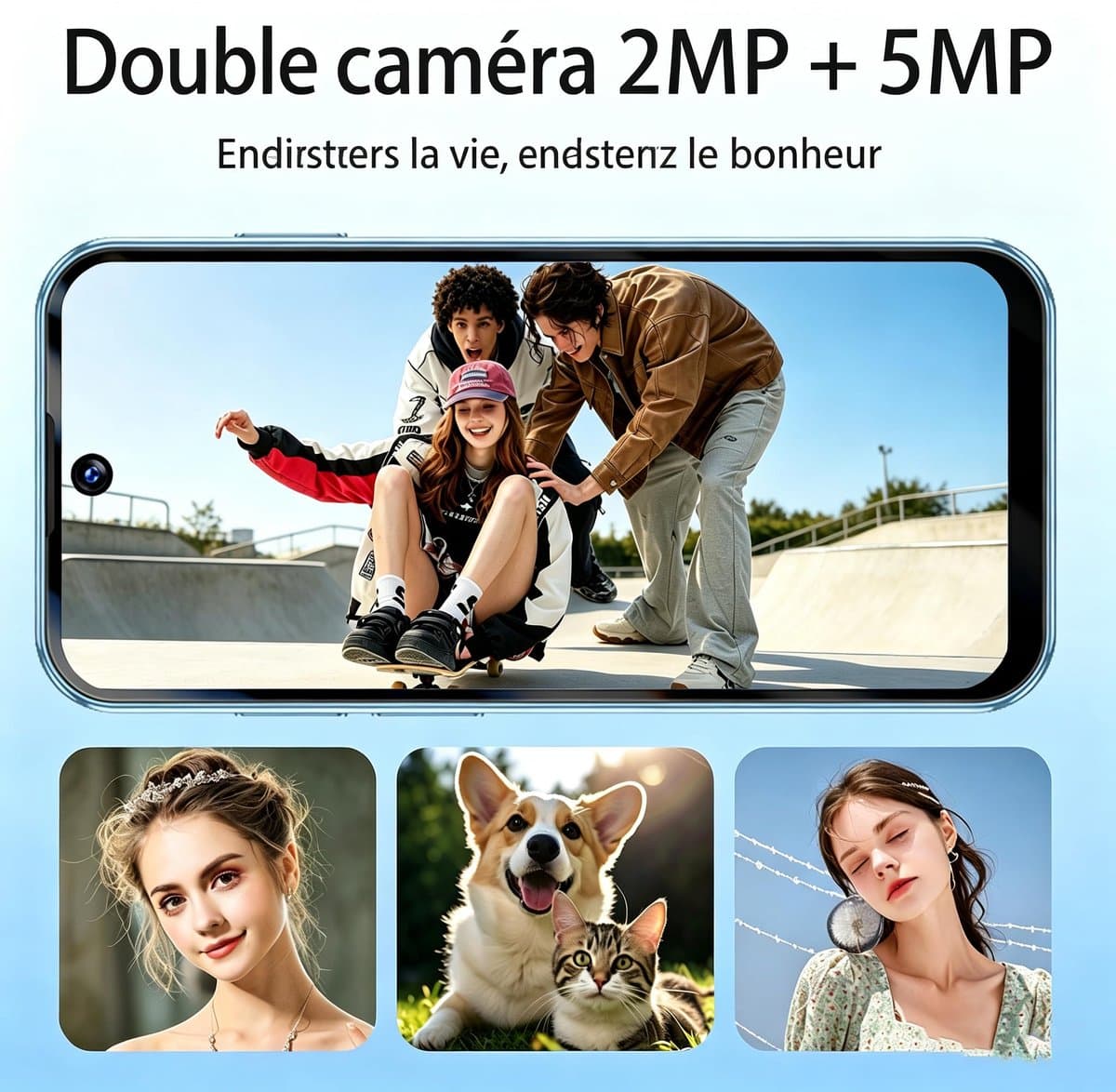 SnelShoppen - Longben Mini-smartphone 4G Ontgrendeld, Android 12, 3,88 Inch Volledig Scherm, Dubbele Simkaart, GPS, Wifi, Gezichtsherkenning, OTG, Bla — afbeelding 1