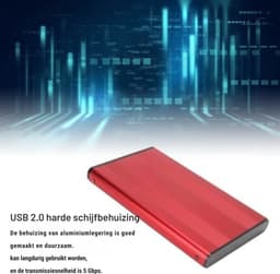 ApexArte® Harde Schijf Extern - Draagbare - 2TB Opslag -Rood — thumbnail 3