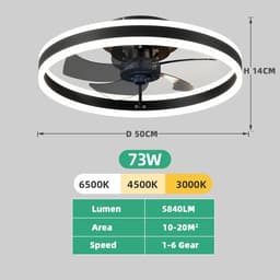 Novaro Plafondkroonluchter - Smart App + afstandsbediening - Dimbaar - Airco - Ventilator - Stil - Lamp - Plafondlamp — thumbnail 4