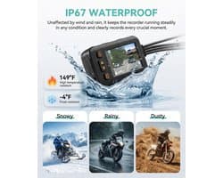 Motor Dashcam - Dubbele Lens Camera - Veilig Rijden - IP67 Waterdicht - 2 Inch Scherm - Zwart
