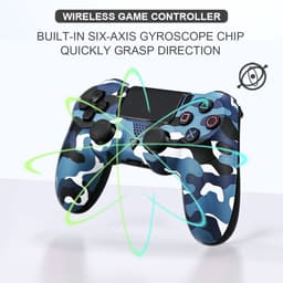 PS4 Draadloze Controller V2 - Geschikt voor PS4 - Camouflage Blauw — thumbnail 3