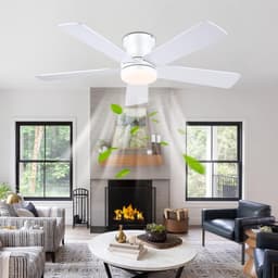 Plafondventilator Ø105 cm - 3 Temperaturen - Fluisterstil - Met Afstandsbediening - 6 Snelheden - Timer - Zomer/Winter functie - Wit - 40W — thumbnail 1