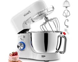 Keukenmachine - Mixer Deegmaker - Bakken en Koken - Stille Krachtige Motor - 5 Liter Kom - Wit