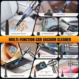 Mini Auto Stofzuiger,22000PA 4-in-1 snoerloze handheld stofzuiger met Brushless Motor Built-in 6000mAh batterij Type C Air Duster & Air Blower & pomp voor auto, kantoor — thumbnail 5