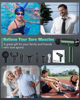 Massage Gun – 30 Snelheden – 6 Massagekoppen – USB-C – 2600mAh – Stil <45 dB – Tot 8 Uur Gebruiksduur — thumbnail 3