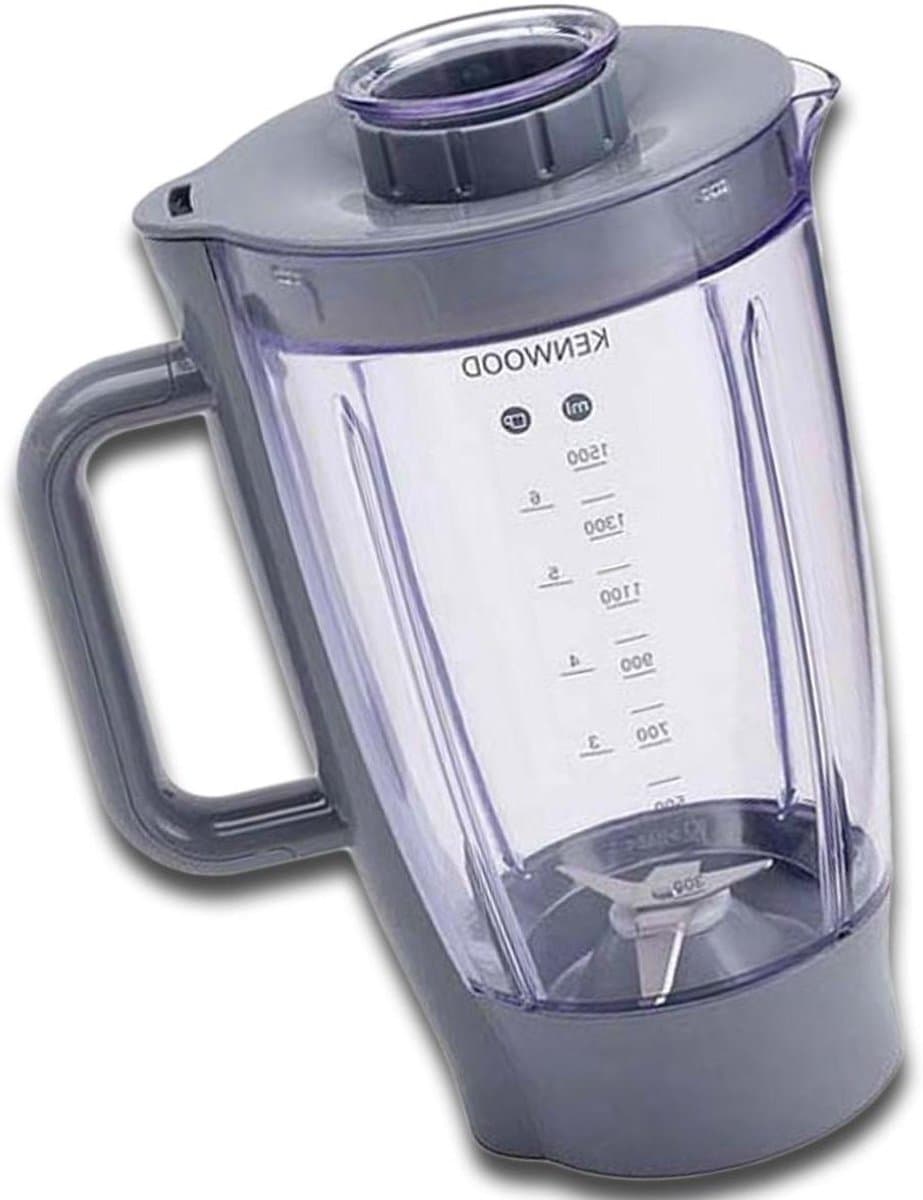 Mixbeker met messen - Keukenmachine accessoire - Mengen en mixen - Acryl materiaal - 1.5 liter - Grijs — afbeelding 1