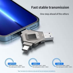 Vingerafdruk U-schijf - Data opslag - Veilige bestanden - 3-in-1 connectiviteit - 512 GB - Zwart — thumbnail 2