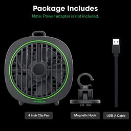 Kweektent ventilator stil clip fan USB met 3 snelheden verstelbare luchtstroom compacte luchtcirculatie set van 2 stuks — thumbnail 3