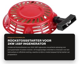 Kickstartmotor 2 kW - Generator - Trekstart-set - Grasmaaier - Terugtrekveren - Hoogwaardige kwaliteit — thumbnail 1