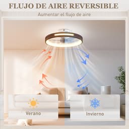 TEKROA® Plafondventilator met LED Verlichting - 40W Stille DC Motor - 6 Snelheden & 3 Kleuren - Afstandsbediening - Timer - Teakhout Look — thumbnail 2