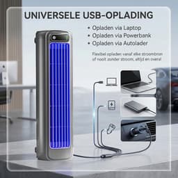 Aircooler Muurmontage - Bladloze Tafeltorenventilator - draagbare USB torenventilator - 3 standen - Mobiele Airco - Persoonlijke Koeler - Stille ventilator met sterke luchtstroom - Voor slaapkamer en kantoor — thumbnail 5
