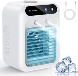 Draagbare airconditioners, draagbare verdampingskoelers, stille draagbare airconditioners met watertank, persoonlijke airconditioners, verdampingsluchtkoelers, geschikt voor kamers, slaapkamers, kantoren, campings en andere locaties. — thumbnail 1