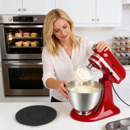 Mixer Spatdeksel - Keukenmachine Deksel - Schoon Bakken - Voedselveilig Siliconen - 45 Liter - Grijs — thumbnail 3