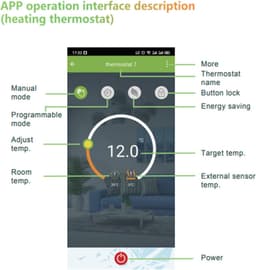Slimme Thermostaat - Temperatuurregelaar - Energie Besparen - Dubbele Sensor - 5.2 x 3.0 Inch - Wit — thumbnail 5