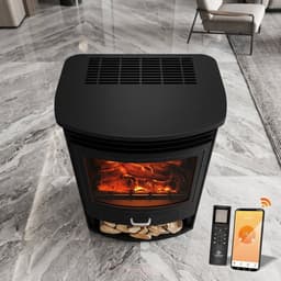 Luxe Elektrische Sfeerhaard met WiFi - Zwart - WiFi App, Afstandsbediening, LED Vlameffect, - Medahomestore — thumbnail 5